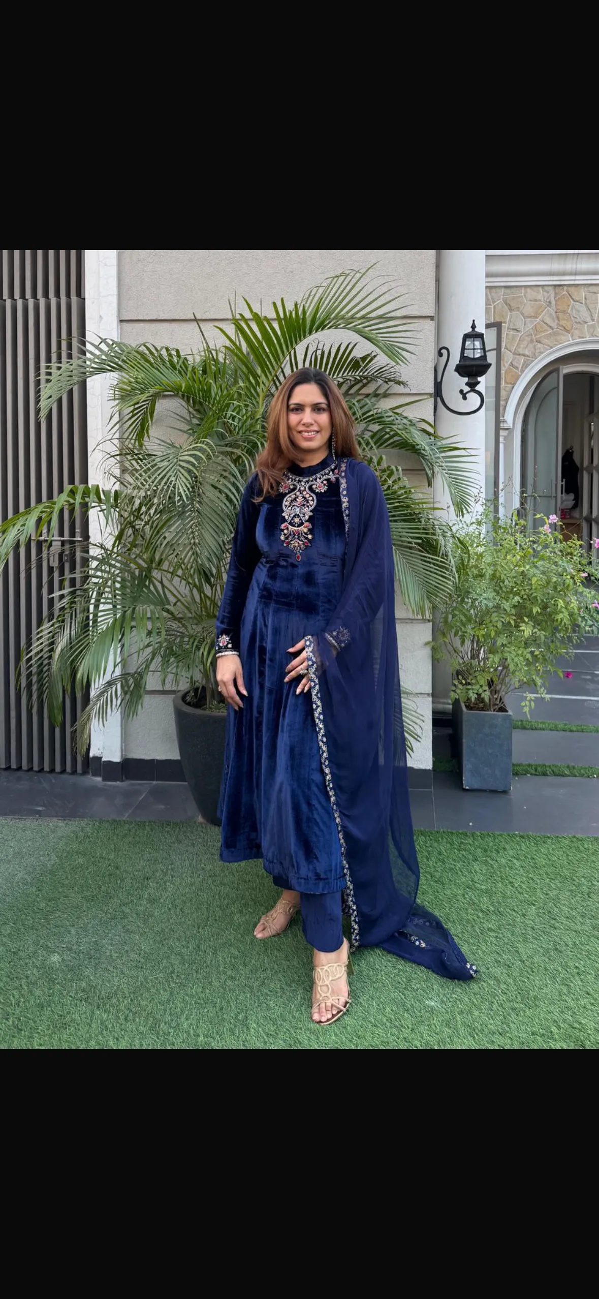 Blue Velvet Anarkali